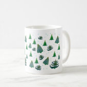 Arbres de Noël Aquarelle Art Mug blanc (Devant droit)