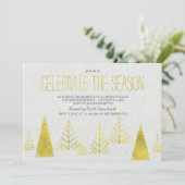 Arbres de Noël d'or - Invitation à la fête de Noël (Debout devant)