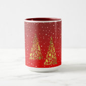 Arbres de Noël dorés brillants Mug de Fêtes (Centre)