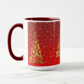 Arbres de Noël dorés brillants Mug de Fêtes (Gauche)