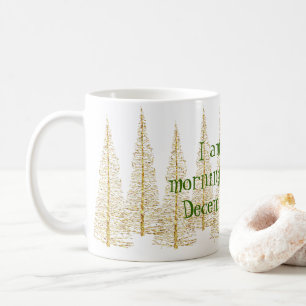 Arbres de Noël dorés Matin personne Mug