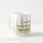 Arbres de Noël dorés Matin personne Mug (Devant gauche)
