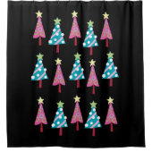Arbres de Noël Douche rideau rose et bleu (Devant)