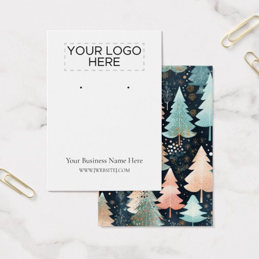 Arbres de Noël Earring Carte d'affichage (Bureau)