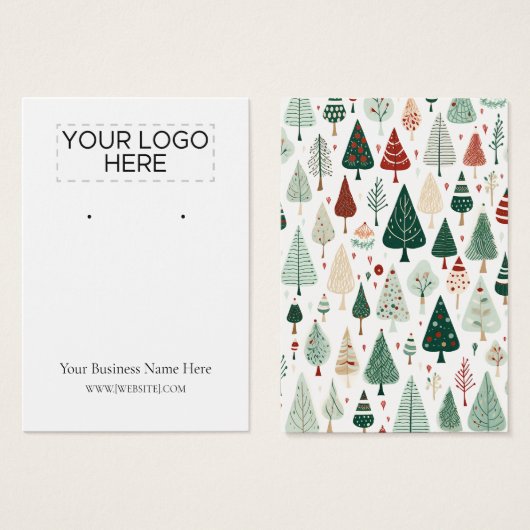 Arbres de Noël Earring Carte d'affichage (Devant & derrière)