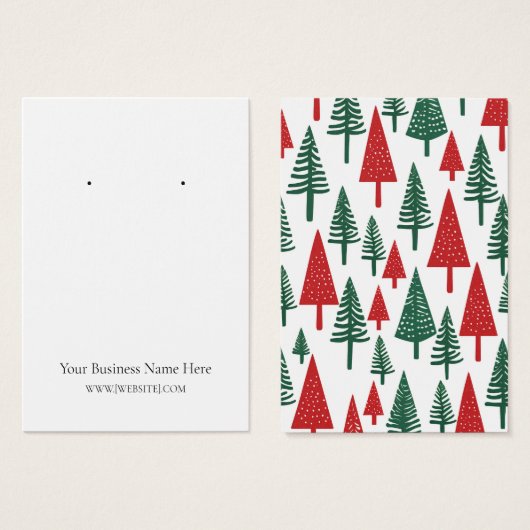 Arbres de Noël Earring Carte d'affichage (Devant & derrière)