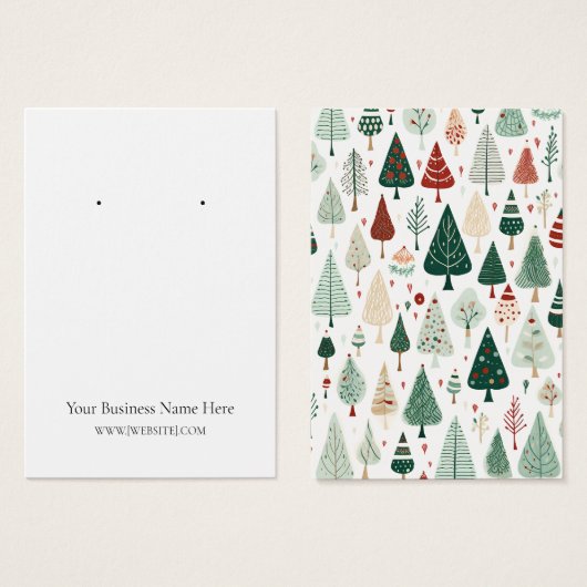 Arbres de Noël Earring Carte d'affichage (Devant & derrière)