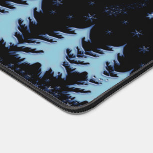 Arbres de Noël et étoiles brillants bleus dans le