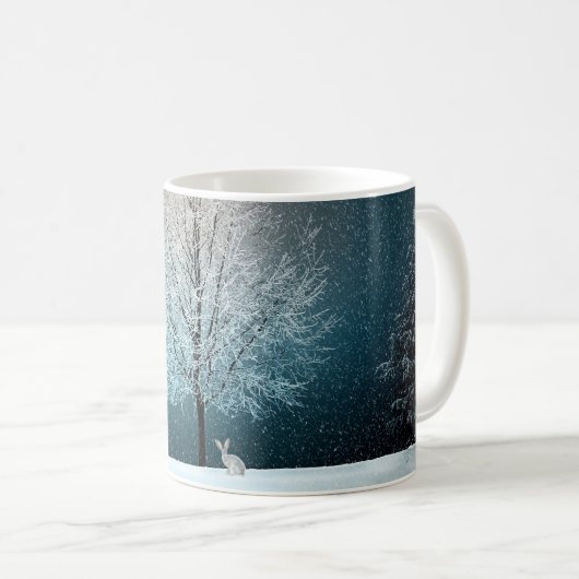 Arbres de Noël et Mug de café blanc neige (Devant droit)