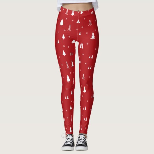 Arbres de Noël et Snowflakes Leggings (Devant)