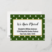 Arbres de Noël Faire-part de déménagement vert et  (Recto/Verso)