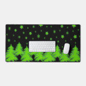 Arbres de Noël fluorescents verts, étoiles sur fon (Clavier et souris)