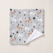 Arbres de Noël géants, ours et rennes (Gant de toilette)