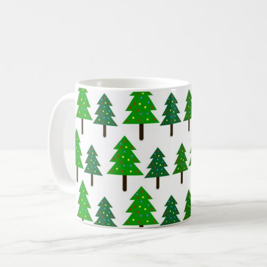 Arbres de Noël Imprimer Café Mug (Devant gauche)
