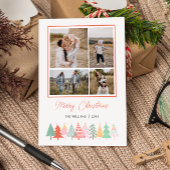 Arbres de Noël joyeux Cosy 4 Photo Carte de vacanc