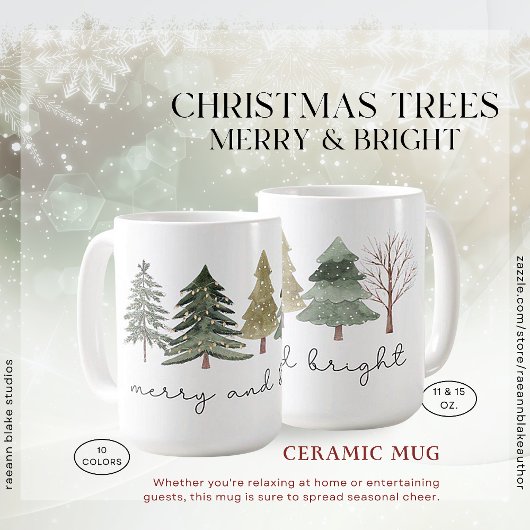 Arbres de Noël Joyeux & Lumineux Ceramig Mug