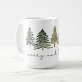 Arbres de Noël Joyeux & Lumineux Ceramig Mug (Devant gauche)