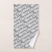 Arbres de Noël "Joyeux Noël" neige gris rustique (Serviette à main)