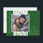 Arbres de Noël mariages Enregistrer la date Carte<br><div class="desc">Amusant aquarelle design de Noël. Tout le texte est ajustable et facile à changer pour vos besoins de partie. Enregistrez les cartes postales du mariage de Noël Date.</div>