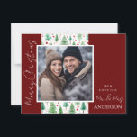 Arbres de Noël mariages Enregistrer la date Carte<br><div class="desc">Amusant aquarelle design de Noël. Tout le texte est ajustable et facile à changer pour vos besoins de partie. Enregistrez les cartes postales du mariage de Noël Date.</div>