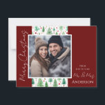 Arbres de Noël mariages Enregistrer la date Carte<br><div class="desc">Amusant aquarelle design de Noël. Tout le texte est ajustable et facile à changer pour vos besoins de partie. Enregistrez les cartes postales du mariage de Noël Date.</div>