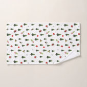 Arbres de Noël, Mistletoe & Cadeaux (Serviette à main)