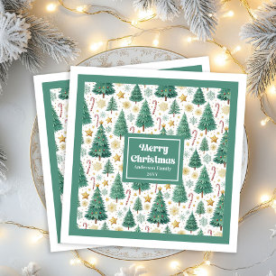 Arbres de Noël Modernes Serviettes en Papier Minim