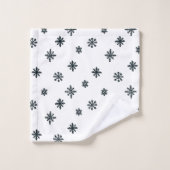 Arbres de Noël noirs et blancs modernes Snowflakes (Gant de toilette)