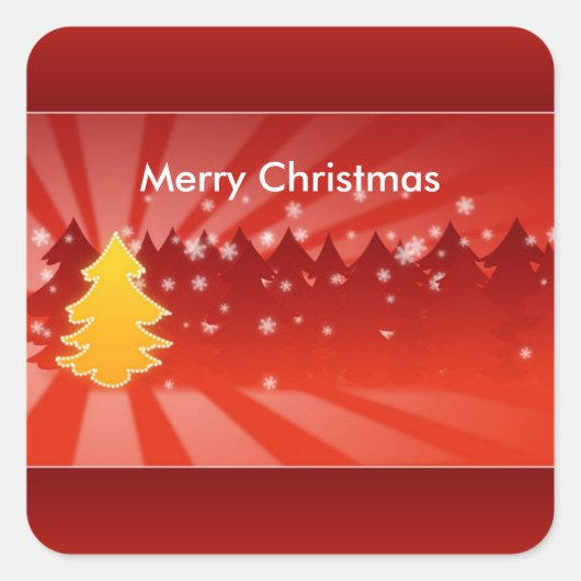 Arbres de Noël Nuances de stickers rouges (Devant)