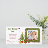 Arbres de Noël, Oiseau, Carte photo de rayures (Debout devant)