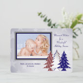 Arbres de Noël patriotiques Carte Plat Salutation (Debout devant)