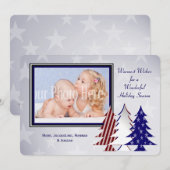 Arbres de Noël patriotiques Carte Plat Salutation (Devant / Derrière)