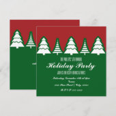 Arbres de Noël pour fêtes Rouge & Vert Invitations (Devant / Derrière)