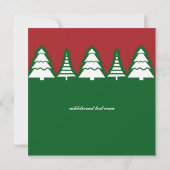 Arbres de Noël pour fêtes Rouge & Vert Invitations (Dos)