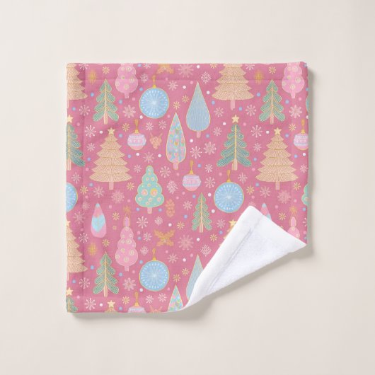 Arbres de Noël rose (Gant de toilette)