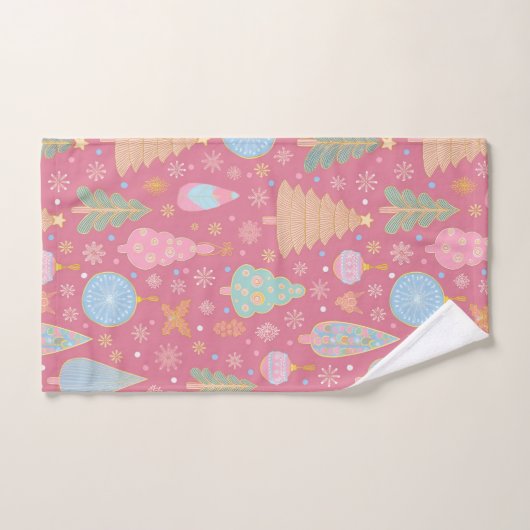 Arbres de Noël rose (Serviette à main)