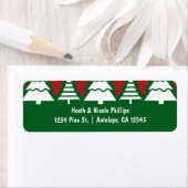 Arbres de Noël Rouge et Vert Étiquettes de adresse (En situation)