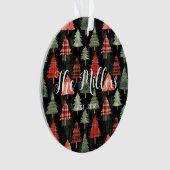 Arbres de Noël rouges et verts sur le noir (devant)