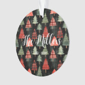 Arbres de Noël rouges et verts sur le noir (devant)