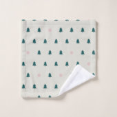 Arbres de Noël scandinaves géants rose vert (Gant de toilette)