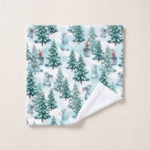 Arbres de Noël, Snowmen, lapins et cadeaux (Gant de toilette)