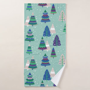 Arbres de Noël sur un arrière - plan bleu