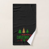 Arbres de Noël Texte sur fond noir (Serviette à main)