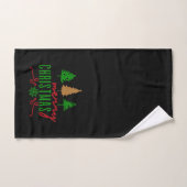 Arbres de Noël Texte sur fond noir (Serviette à main)
