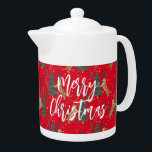 Arbres de Noël & tigres motif rouge arrière - plan<br><div class="desc">Ce motif de sapin de Noël en dessins animés colorés avec un arrière - plan rouge personnalisable. Noël,  arbres,  animaux de Noël et autres symboles de Noël.</div>
