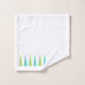 Arbres de Noël turquoise et vert citron Personnali (Gant de toilette)