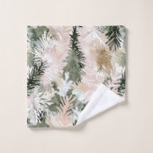 Arbres de Noël verts roses Abstraits (Gant de toilette)