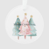 Arbres de Noël verts roses étoiles d'or (devant)