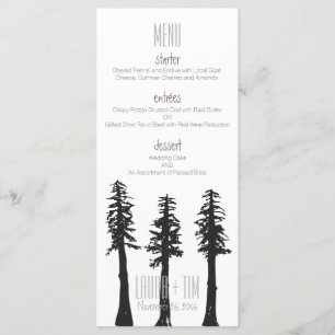 Arbres de séquoia de menu de mariage