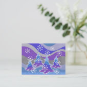 Arbres d'hiver Bleu carte de visite chubby bleu (Debout devant)
